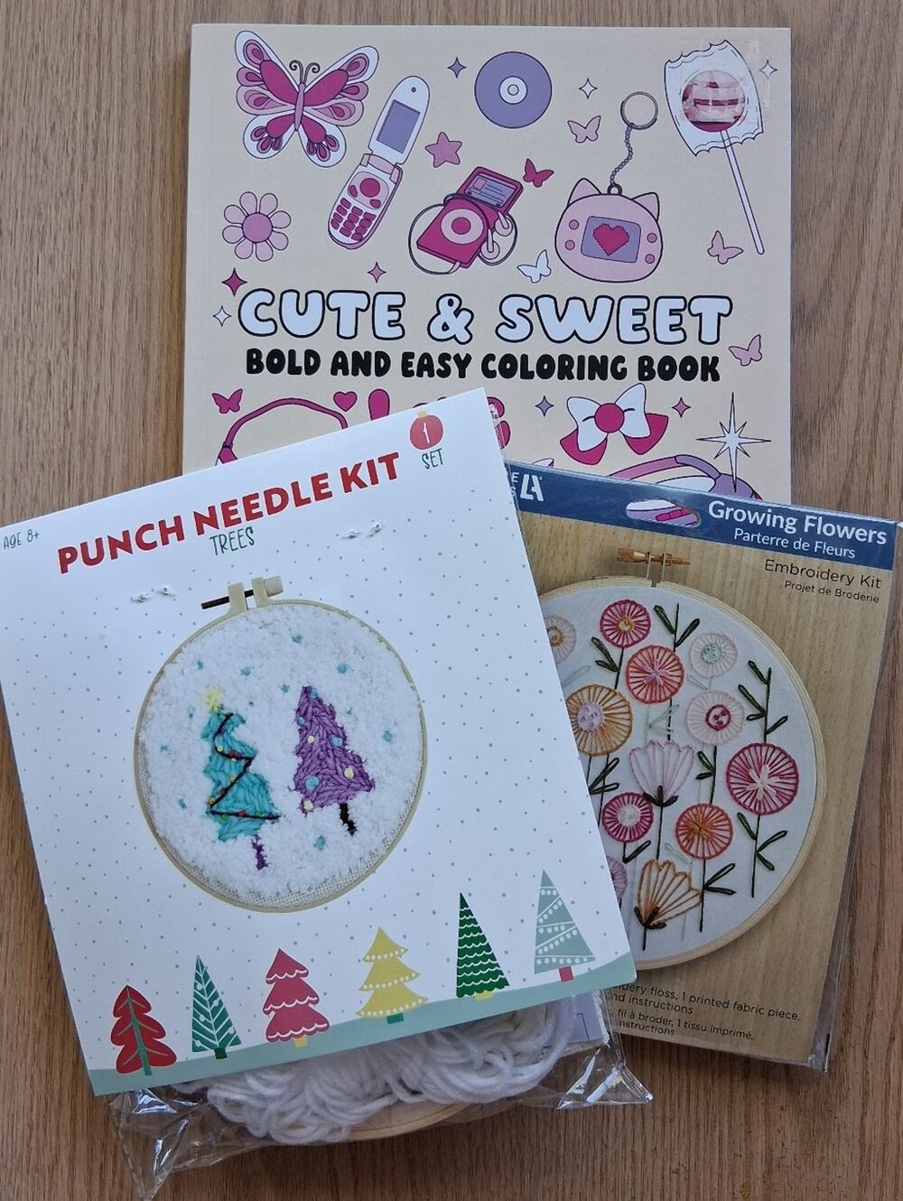 NWT Craft Hobby Bundle Punch Needle, Coloring, Embroidery Kit